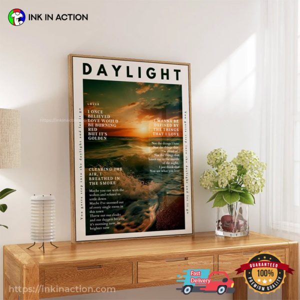 Daylight, Digital Lyric Poster, Swiftie Room Merch