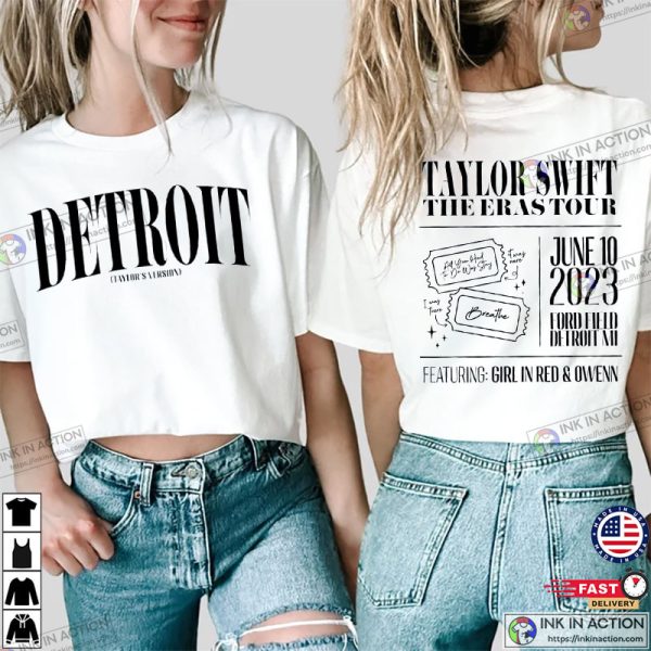 Detroit Taylor’s Version Taylor Swift 2023 2 Sided Shirt