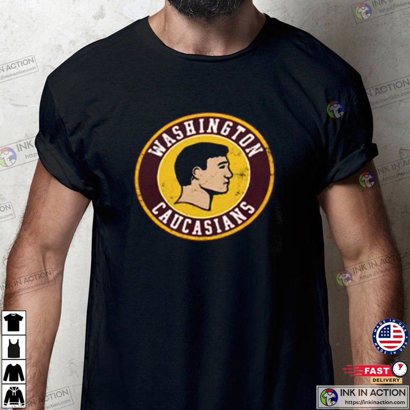 Washington Caucasians Distressed Racial Football T Shirt