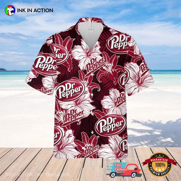 Dr Pepper Flower Pattern Summer Hawaiian Shirt