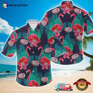Dr.Pepper Floral Flamingo Tropical Hawaiian Shirt Ink In Action