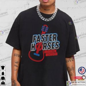 Faster Horses neon guitar party of the decade Shirt 3 Ink In Action