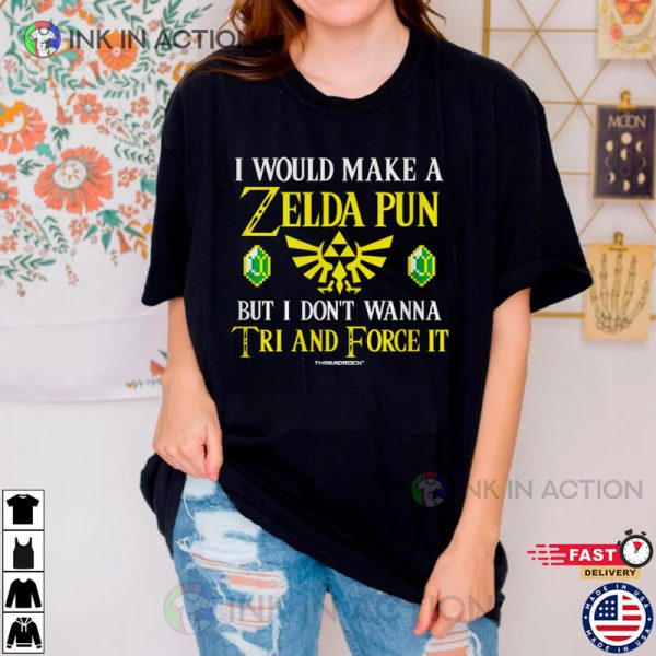 I Would Make A Zelda Pun Funny Zelda Super NES Shirt