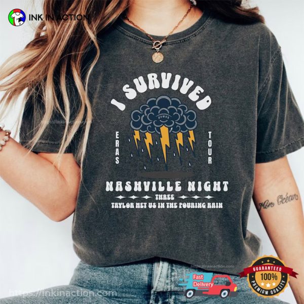 I Survived Nashville Night 3 Shirt, Eras Tour Nashville Shirt