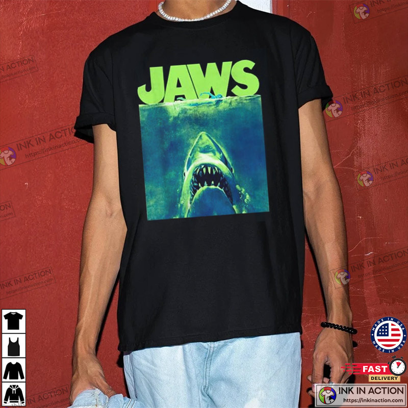 Jaws Surface Water Poster Logo T-Shirt - Ink In Action