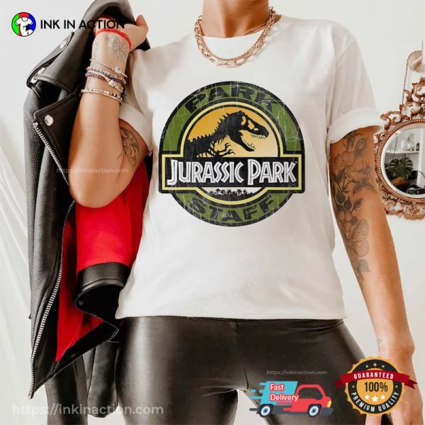 Jurassic Park Staff Retro Logo Graphic T-Shirt