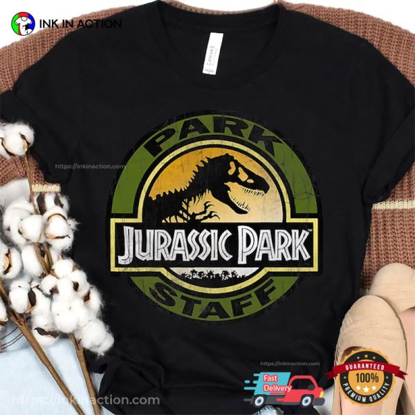 Jurassic Park Staff Retro Logo Graphic T-Shirt