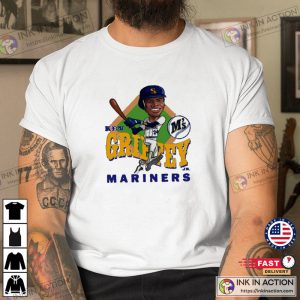 Ken Griffey Jr. Seattle Mariners baseball cartoon Shirt 2 Ink In Action