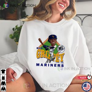 Ken Griffey Jr. Seattle Mariners baseball cartoon Shirt 3 Ink In Action
