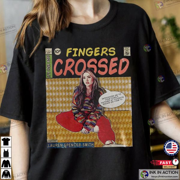 Lauren Spencer Smith Songs Fingers Crossed Comic 90’s Comfort Colors Shirt