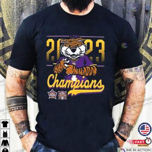 Lsu Tigers Baseball 2023 Dual National Champions T Shirt 1 Ink In Action 1