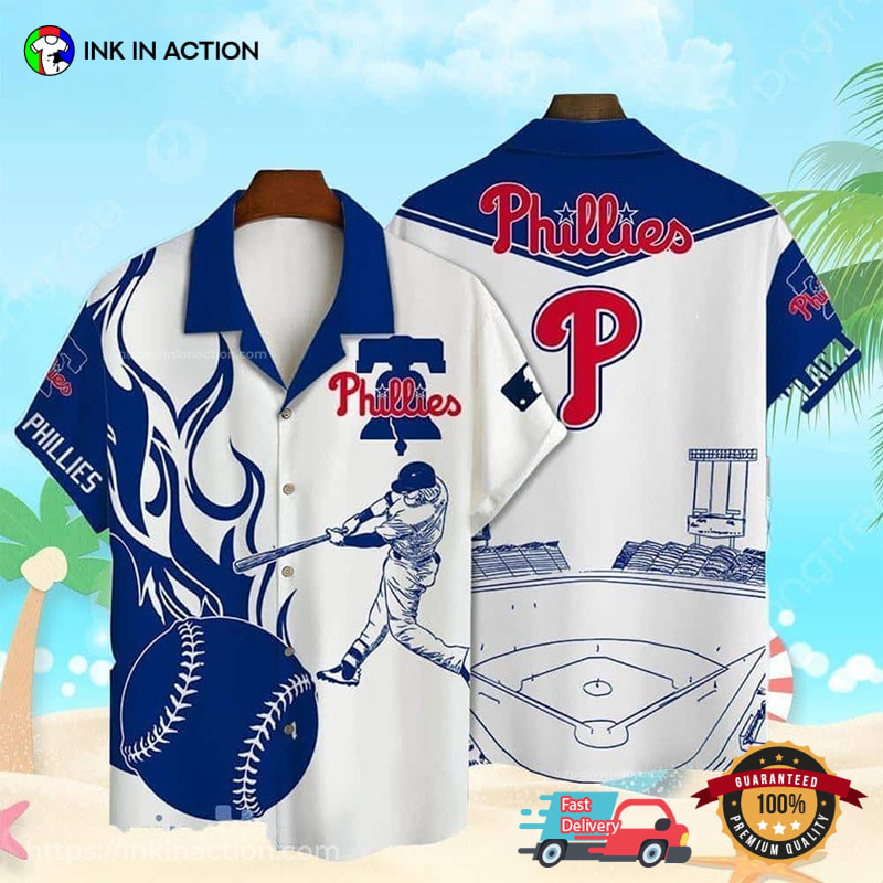 MLB Phillies Baseball Hawaiian Shirt - Ink In Action