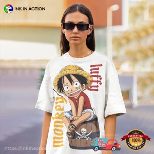 Monkey luffy straw hat Anime Shirt 2 Ink In Action