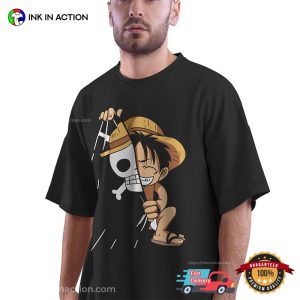 Monkey.D.Luffy straw hat flag 2 Sided Shirt 3 Ink In Action