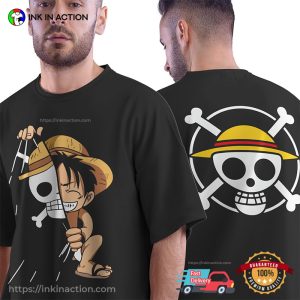 Monkey.D.Luffy straw hat flag 2 Sided Shirt 4 Ink In Action