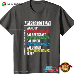 My Perfect Day Black Classic Fit Gamer T-Shirt