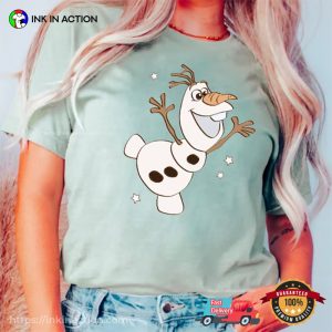 Olaf Snowman frozen on ice Shirt Disney World Tee 1 Ink In Action