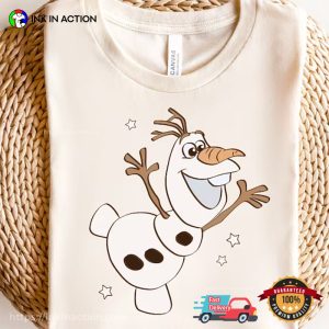 Olaf Snowman frozen on ice Shirt Disney World Tee 3 Ink In Action