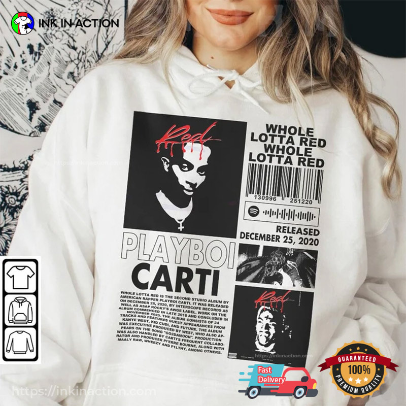 Rapper Playboi Carti Whole Lotta Red Print T-shirt Vintage Hip Hop
