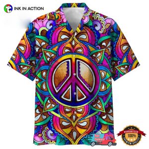 Peace Sign Clip Art Trippy Psychedelic Hawaiian Shirt