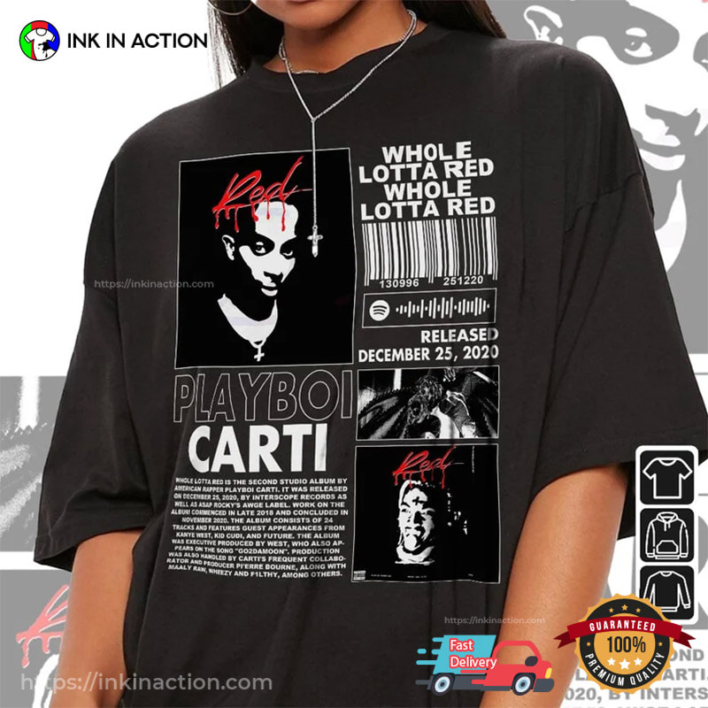 Playboi Carti Whole Lotta Red T-Shirt Merch Hip Hop T Shirt Rap Tee Shirt