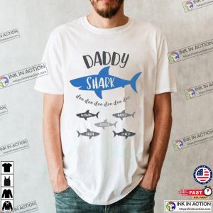 Personalized Daddy shark t Shirt 3 Ink In Action