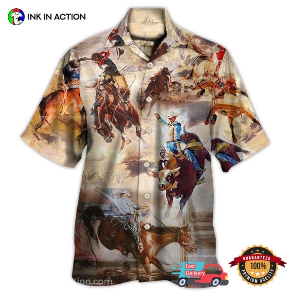 Racing Horse Western American Cowboy Hawaiian Shirt