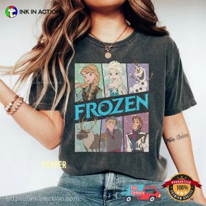 Retro Frozen Movie Characters Comfort Colors Shirt 2 Ink In Action