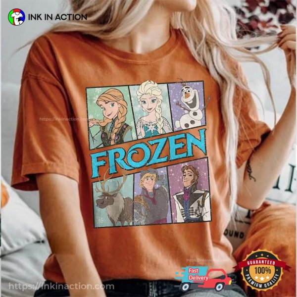 Retro Frozen Movie Characters Comfort Colors Shirt