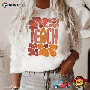 Retro Teach Floral Cute Teacher Shirts