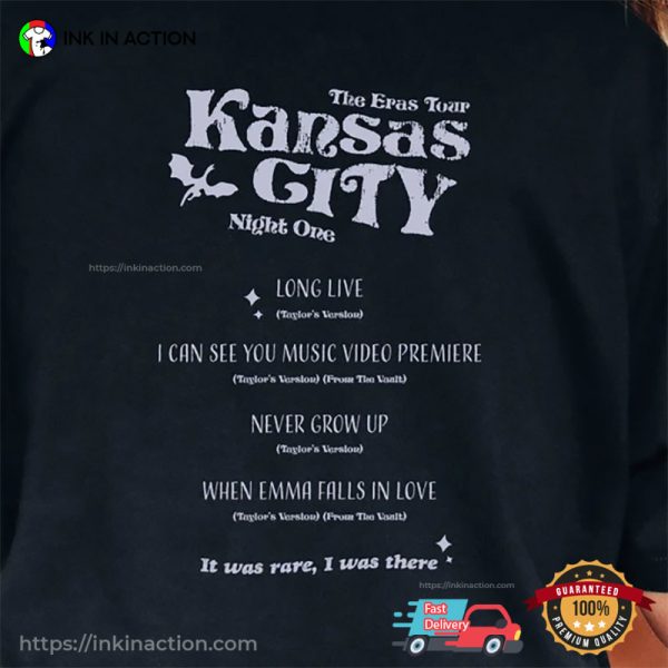 Taylor Swift 2023 Tour Kansas City 7.7.23 2 Sided Shirt