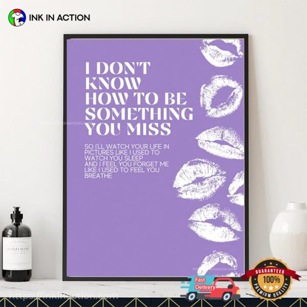 Taylor Swift Last Kiss Lyrics Printable Wall Art Poster