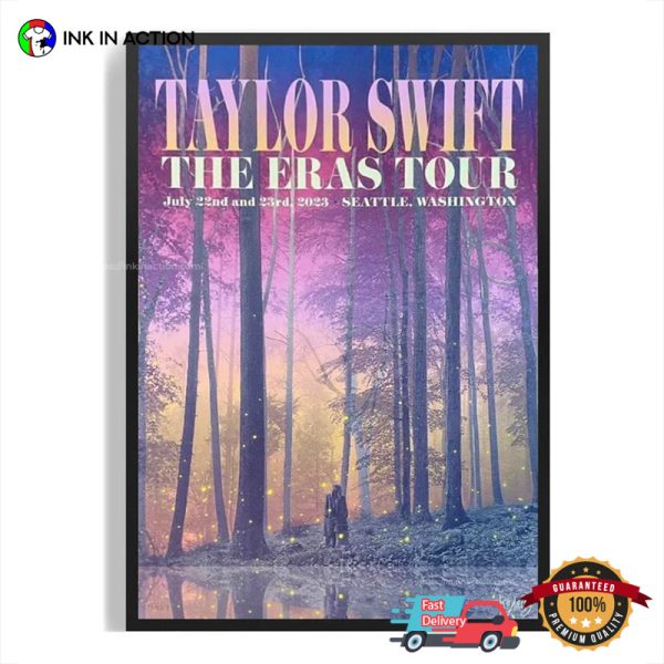 Taylor Swift The Eras Tour Seattle Washington July 22nd And 23rd 2023 Poster
