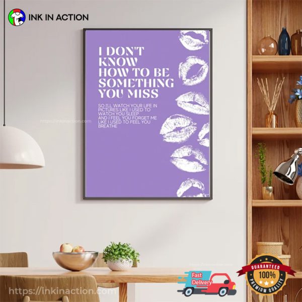 Taylor Swift Last Kiss Lyrics Printable Wall Art Poster