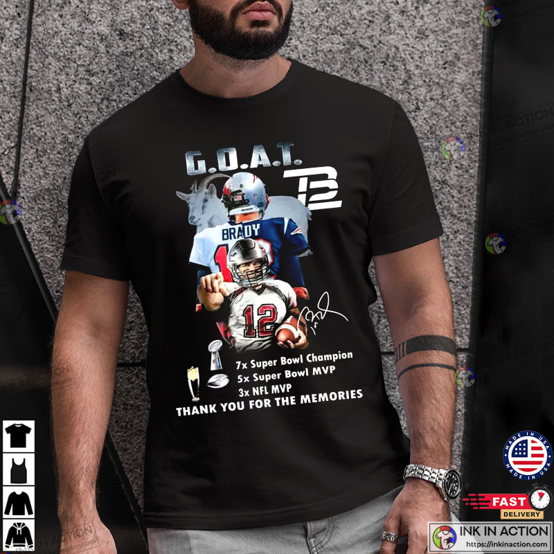Tom Brady GOAT Thank You For The Memories T-Shirt - Ink In Action