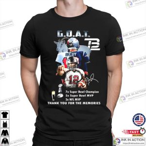 Tom Brady GOAT Thank You For The Memories T-Shirt