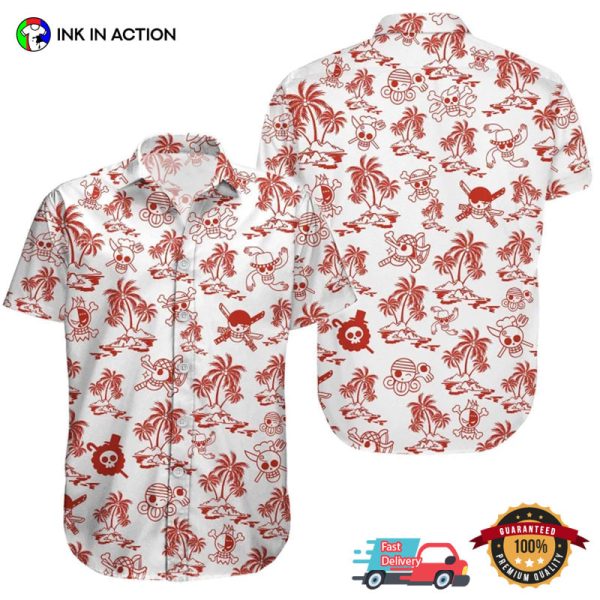 Tropical One Piece Straw Hat Crew Sympol Hawaiian Shirt