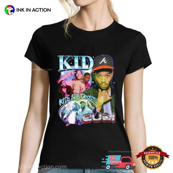 Vintage Kid Cudi Kids See Ghosts Album Rap T-Shirt