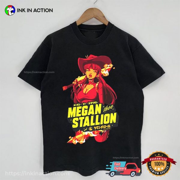 Vintage Megan Stallion Shirt, Anime Cool Black T-Shirt