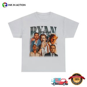 Vintage 90s Style Ryan Gosling Portrait Shirt 3 Ink In Action