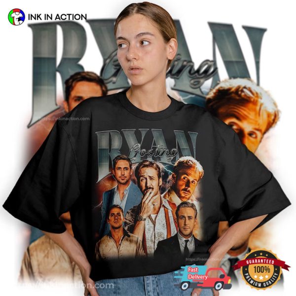 Vintage 90s Style Ryan Gosling Portrait Shirt