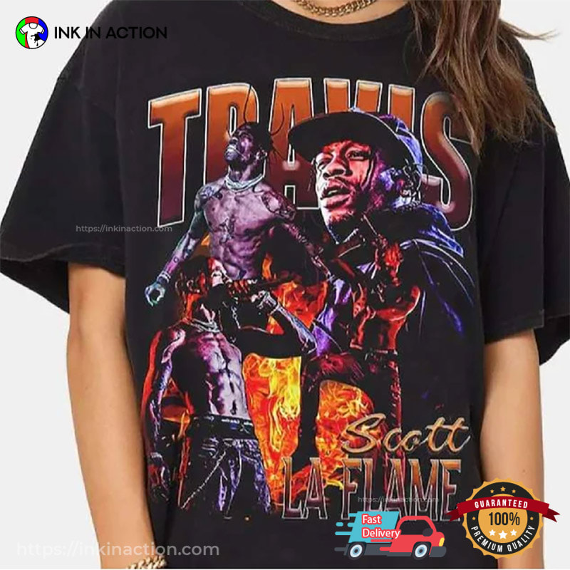 Vintage 90s Travis Scott Hiphop Shirt, NASCAR Racing Tee - Print