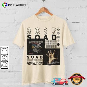 Vintage sOAD World Tour 2023 Album Shirt 4 Ink In Action