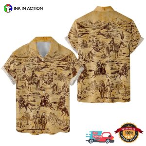 Wild West Cowboy Hawaiian Shirt 4 Ink In Action