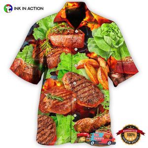 BBQ Salad Beefsteak Hawaiian Shirt