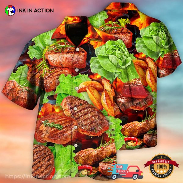 BBQ Salad Beefsteak Hawaiian Shirt