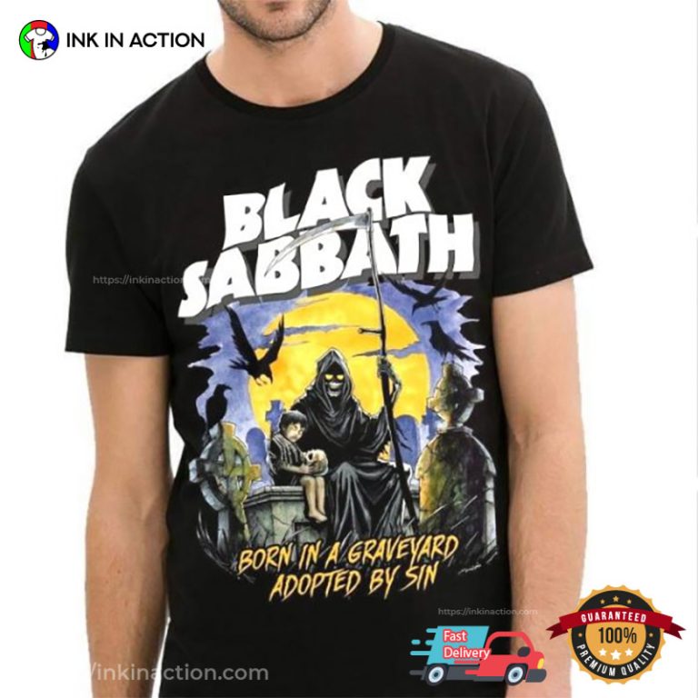 Black Sabbath Heaven And Hell – Men's Black Cotton T-Shirt (Gildan)