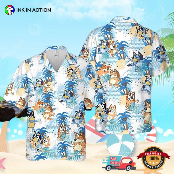 Bluey Dad Life Family Tropical Shirt Summer Gift