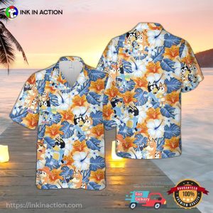 Bluey Family Beach Summer Hawaiian Shirt