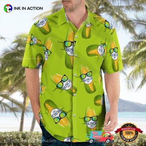 Busch Light Beer Corn In Sunglasses Hawaiian Shirt